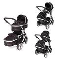 Kids Kargo Duellette Twins Double Tandem Pushchair (Black with 2 Isofix Car Seats & 2 Isofix Bases)