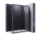 ELEGANT Black Shower Door 1200x800mm Shower Enclosure 8mm Easy Clean Glass Shower Cubicle Door with Side Panel for Bathroom Wet Room