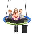 REDCAMP 110 cm Nest Swing Seat for Children Kids Indoor Outdoor, Large Round Saucer Tree Swing, 500 Lbs Weight Capacity, Great for Tree, Backyard, Playground, Easy to Install, Garden, Green and Blue