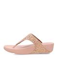 Fitflop Women's Lulu Glitter Toe Post Wedge Sandal, Rose Gold, 7 UK