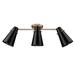 Golden Lighting Reeva 29 Inch 3 Light Semi Flush Mount - 2122-3SF MBS-BLK