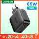 UGREEN – chargeur USB GaN 65W PD Charge rapide 4.0 3.0 pour iPhone Xiaomi Huawei Surface MacBook