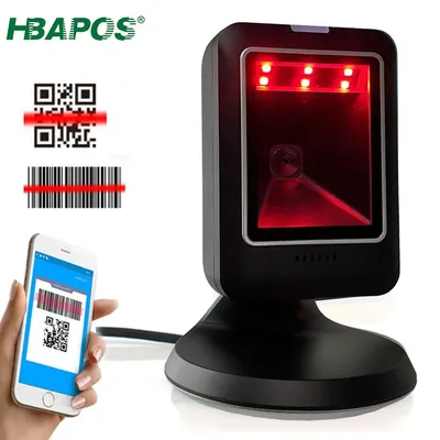 lecteur de codes-barres omnidirectionnel 1D 2D Scanner de codes-barres de bureau automatique mains