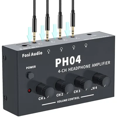 Fosi Audio PH04-Amplificateur de Téléphone de Sauna à 4 Canaux Amplificateur Audio Stéréo avec