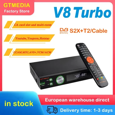 GTMEDIA V8 Turbo DVB-S2/T2/Câble/dividende 83B Récepteur Satellite WIFI H.disparates prise en