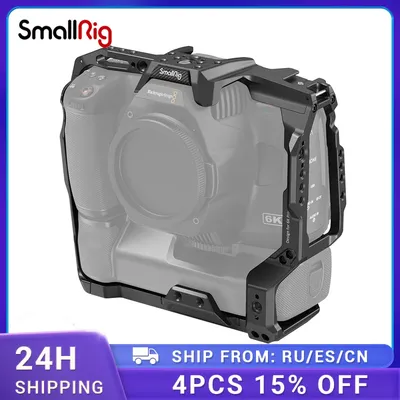 SmallRig – Cage de caméra avec poignée de batterie pour BMPCC 6K Pro avec support SSD trou ARRI