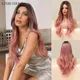 LOUIS FERRE – perruque de Cosplay synthétique ondulée naturelle longue rose ombré pour femmes