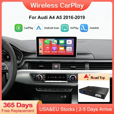 CarPlay sans fil pour Audi A4 A5 2016-2019 avec Android Auto MirrorLink AirPlay caméra arrière