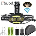 Litwod-Lampe frontale à capteur LED au lithium lampe torche lanterne pour le camping le cyclisme