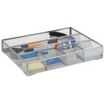 Organiseur bureau 6 compartiments maille métal fournitures rangement stylos treillis HxlxP: