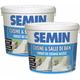 Semin - Lot de 2 enduits de lissage cuisine et salle de bain adapté aux pièces humides - seau de 1