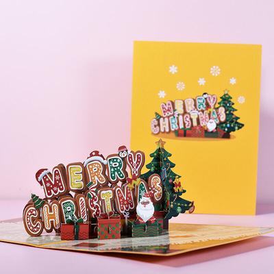 Weihnachtsgeschenk - Perle Rare 3PCS Weihnachten 3D Grußkarte 3D Pop Up Karte, Weihnachtsgrußkarte