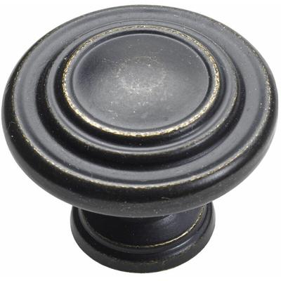 Hettich - Möbelknopf Zinkdruckguss brüniert schwarz ø 32,0 mm - 1 Stück Filzgleiter & Möbelgriffe Image