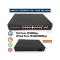 Exsensa - switch poe ethernet 16 porte poe + 2 porte RJ45 10/100/1000 mbps + 1 sfp 3AF/3AT