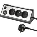 35430, Blocco multipresa angolare, 3 prese, 2 porte usb interruttore on/off per spegnere/accendere