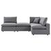 Commix 4-Piece Sunbrella Outdoor Patio Sectional Sofa by Modway Wood in Gray | 32 H x 109 W x 72 D in | Wayfair EEI-5582-SLA