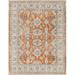 Blue/Gray 144 x 110 x 0.16 in Area Rug - Hauteloom Traditional Design Performance Orange/Light Gray/Blue Machine Washable Area Rug | Wayfair