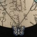 Jessica Simpson Jewelry | Jessica Simpson Butterfly Pendant Necklace | Color: Blue/Silver | Size: Os