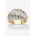 Women's Yellow Gold-Plated Sterling Silver Genuine Diamond Accent Dome Ring by PalmBeach Jewelry in Diamond (Size 7)