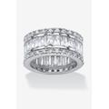 Women's Platinum-Plated Eternity Bridal Ring Cubic Zirconia (9 1/3 cttw TDW) by PalmBeach Jewelry in Platinum (Size 10)