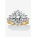 Women's Yellow Gold Plated Round Starburst Ring Cubic Zirconia (3 5/8 cttw TDW) by PalmBeach Jewelry in Yellow Gold (Size 8)