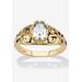 Women's Gold over Sterling Silver Open Scrollwork Simulated Birthstone Ring by PalmBeach Jewelry in April (Size 7)