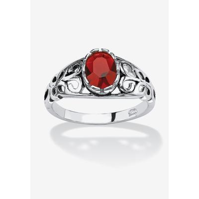Women's Sterling Silver Swirl Simulated Birthstone Ring by PalmBeach Jewelry in July (Size 9)