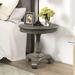 Canora Grey Mordent Fort Wood Round Accent Table For Living Room Antique . Wood in White | 26.5 H x 26 W x 26 D in | Wayfair