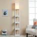 Latitude Run® 72" Column Floor Lamp w/ Shelves & 3 Drawers Manufactured Wood in White | 72 H x 11.5 W x 10.25 D in | Wayfair