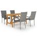 Corrigan Studio® Patio Dining Set Outdoor Dining Table & Chairs Patio Conversation Set Wood in Gray | 21.9 W x 21.1 D in | Wayfair