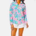 Lilly Pulitzer Tops | Nwt Htf Tropical Punch Spf 50+ Popover Womens Xs | Color: Blue/Pink | Size: Xs