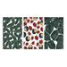 Red Barrel Studio® Fruit & Leaves Minimalism II - 3 Piece Wrapped Canvas Painting Set Metal in Green/Red | 32 H x 48 W x 1 D in | Wayfair