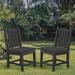 Red Barrel Studio® Patio Dining Side Chair w/ Cushion Plastic/Resin in Black | 37.4 H x 19.69 W x 23.23 D in | Wayfair