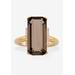 Women's Yellow Gold over Silver Smoky Quartz and White Topaz Ring (11 5/8 cttw.) by PalmBeach Jewelry in Yellow Gold (Size 9)