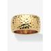 Women's Hammered Style Ring in Yellow Goldplate (10mm) by PalmBeach Jewelry in Gold (Size 7)