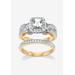 Women's Gold over Silver Bridal Ring Set Cubic Zirconia (1 3/4 cttw TDW) by PalmBeach Jewelry in Gold (Size 10)