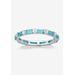 Women's Sterling Silver Simulated Birthstone Eternity Ring by PalmBeach Jewelry in December (Size 8)