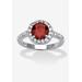 Women's Sterling Silver Simulated Birthstone and Cubic Zirconia Ring by PalmBeach Jewelry in January (Size 7)