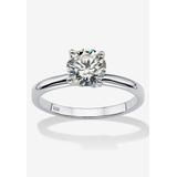 Women's Sterling Silver Cubic Zirconia Solitaire Engagement Ring by PalmBeach Jewelry in Cubic Zirconia (Size 9)