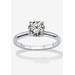 Women's Sterling Silver Cubic Zirconia Solitaire Engagement Ring by PalmBeach Jewelry in Cubic Zirconia (Size 9)