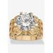 Women's Yellow Gold-plated Cubic Zirconia Solitaire Engagement Ring by PalmBeach Jewelry in Cubic Zirconia (Size 6)
