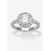 Women's Sterling Silver Simulated Birthstone and Cubic Zirconia Ring by PalmBeach Jewelry in April (Size 9)