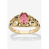 Women's Gold over Sterling Silver Open Scrollwork Simulated Birthstone Ring by PalmBeach Jewelry in October (Size 5)