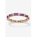 Women's Yellow Gold-Plated Birthstone Baguette Eternity Ring by PalmBeach Jewelry in February (Size 8)