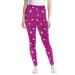 Plus Size Women's Disney Print Leggings by Disney in Raspberry Allover Mickey (Size M)