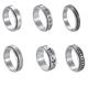 Gold Finger Rings 6pc Gifts Ring Meditation Ladies Frosted Rotating Men Ring Rings Real Rings for Women (Multicolor, One Size)