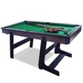 HLC 5FT Folding Pool Table Snooker Table Set Steady Space Saving Billiards Table with All accessories Indoor Outdoor, Great for Kids and Adults