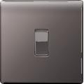 3 x Flatplate Screwless 10AX Plate Switch Intermediate Black Nickel