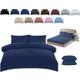 TheWhiteWater King Size Bed Duvet Cover Set - 3 in 1 King Bedding Set - Duvet Cover + Fitted Sheet + 2 Matching Pillowcases (Navy, King - Duvet Cover + Fitted Sheet)