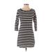 Express Casual Dress - Mini: Black Stripes Dresses - Women's Size Small